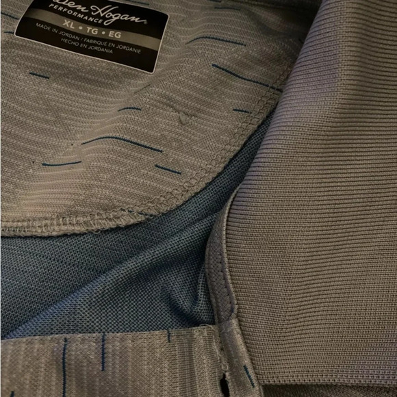 Ben Hogan Polo Shirt Adult XL Gray/Blue Striped Lightweight Golf Casual Mens - Picture 8 of 9